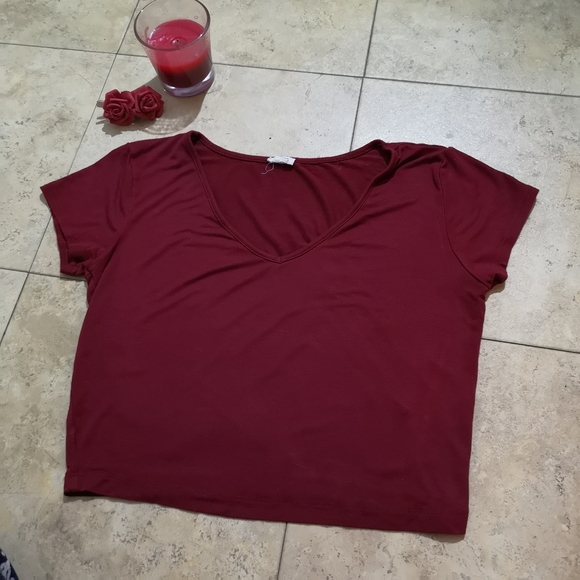 🔵 3/$30 Deep Wine Red Crop Top - Picture 8 of 13